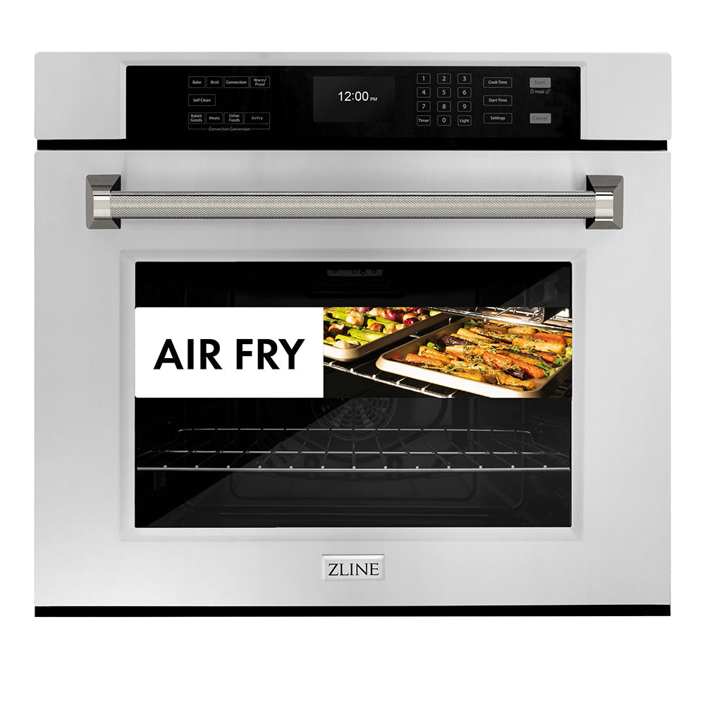 ZLINE Autograph Edition Professional 30-inch wall oven in stainless steel and polished nickel accents WASZ-30-KPN, view 3
