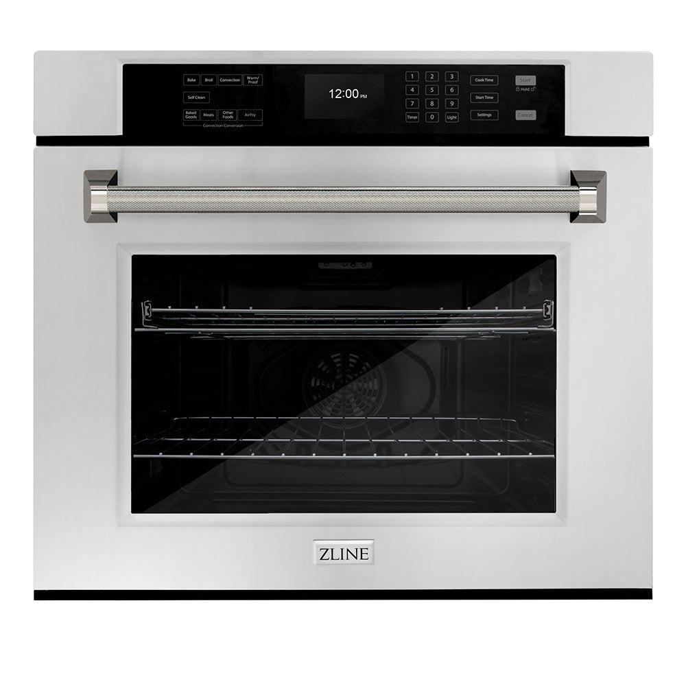 ZLINE Autograph Edition Professional 30-inch wall oven in stainless steel and polished nickel accents WASZ-30-KPN