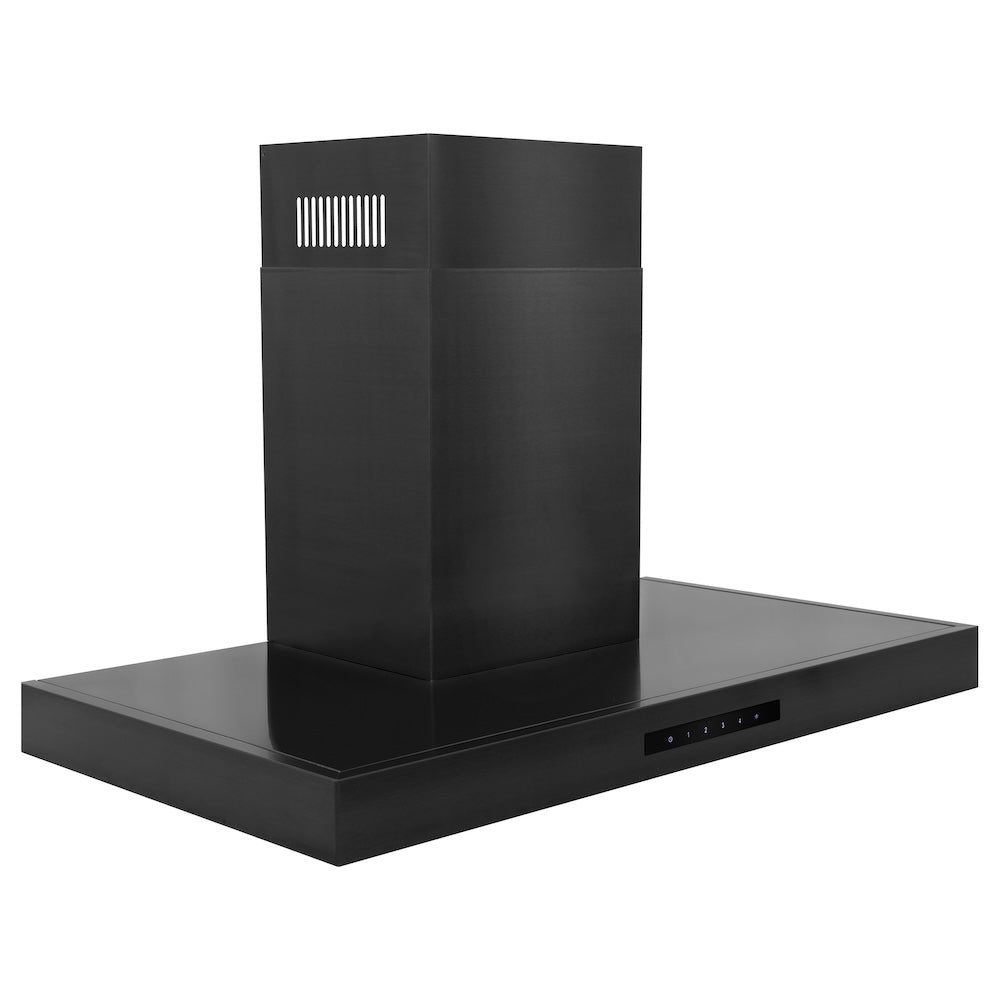 ZLINE Convertible Vent 30-inch range hood in black stainless steel BSKEN-30, from above