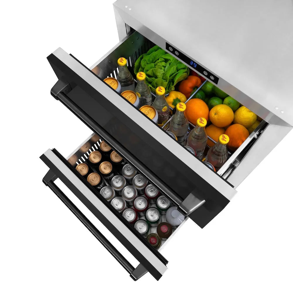 ZLINE Touchstone 24-inch refrigerator in black stainless steel RDSO-BS-24, detail