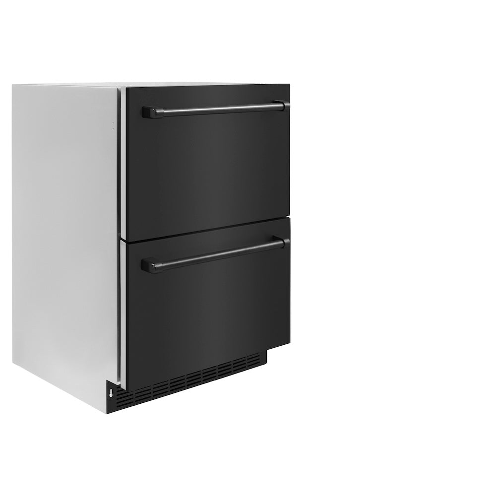ZLINE Touchstone 24-inch refrigerator in black stainless steel RDSO-BS-24, side view