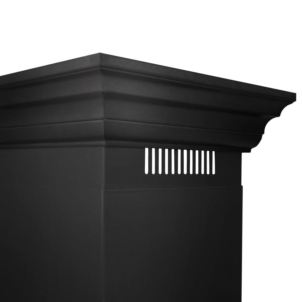 ZLINE Convertible Vent 30-inch range hood in black stainless steel BSKENCRN-30, detail