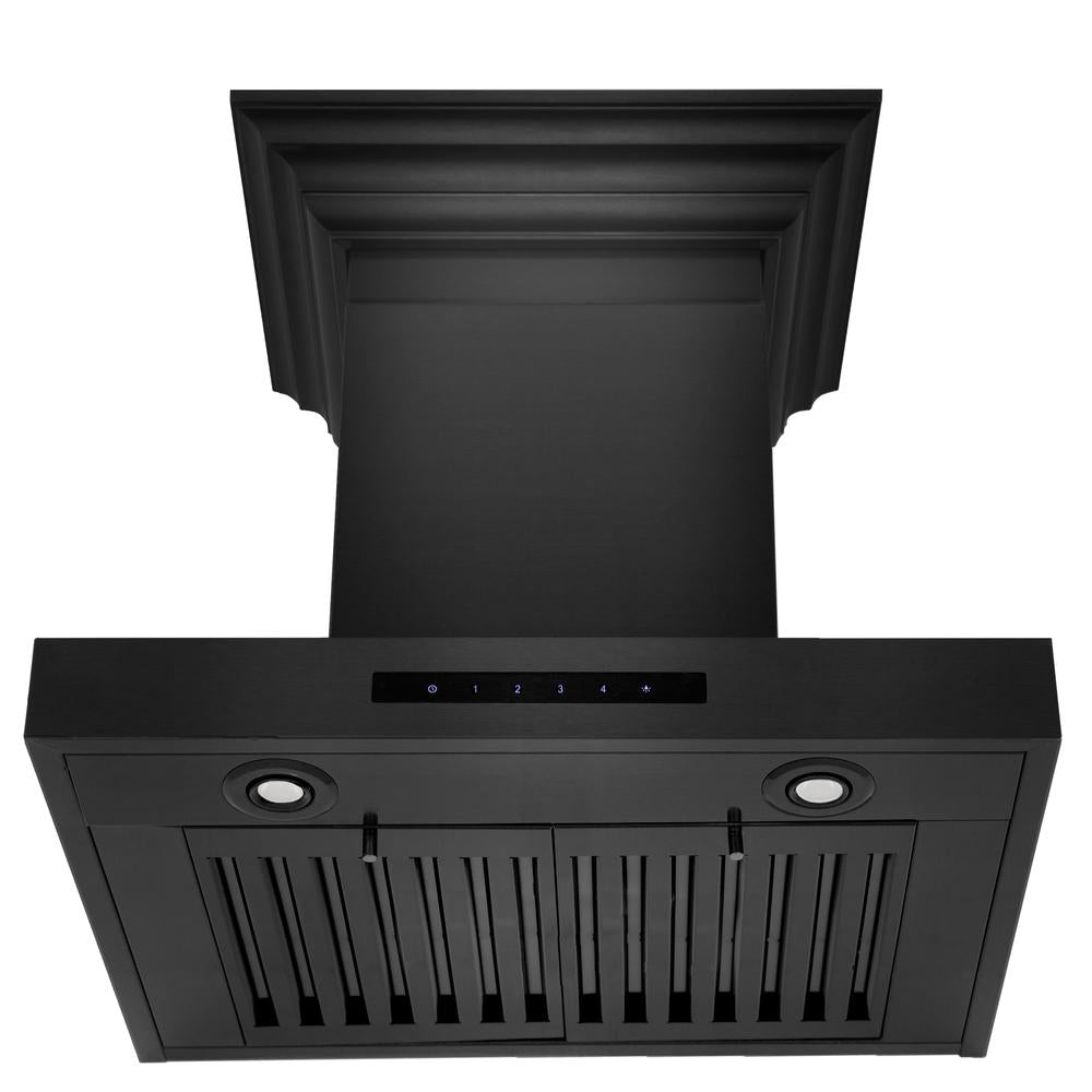 ZLINE Convertible Vent 24-inch range hood in black stainless steel BSKENCRN-24, front view