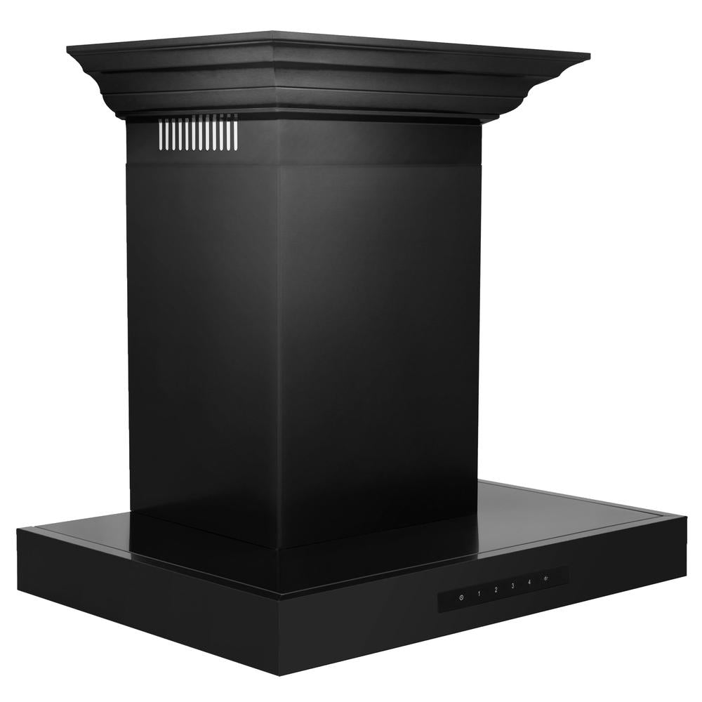 ZLINE Convertible Vent 30-inch range hood in black stainless steel BSKENCRN-30, from above