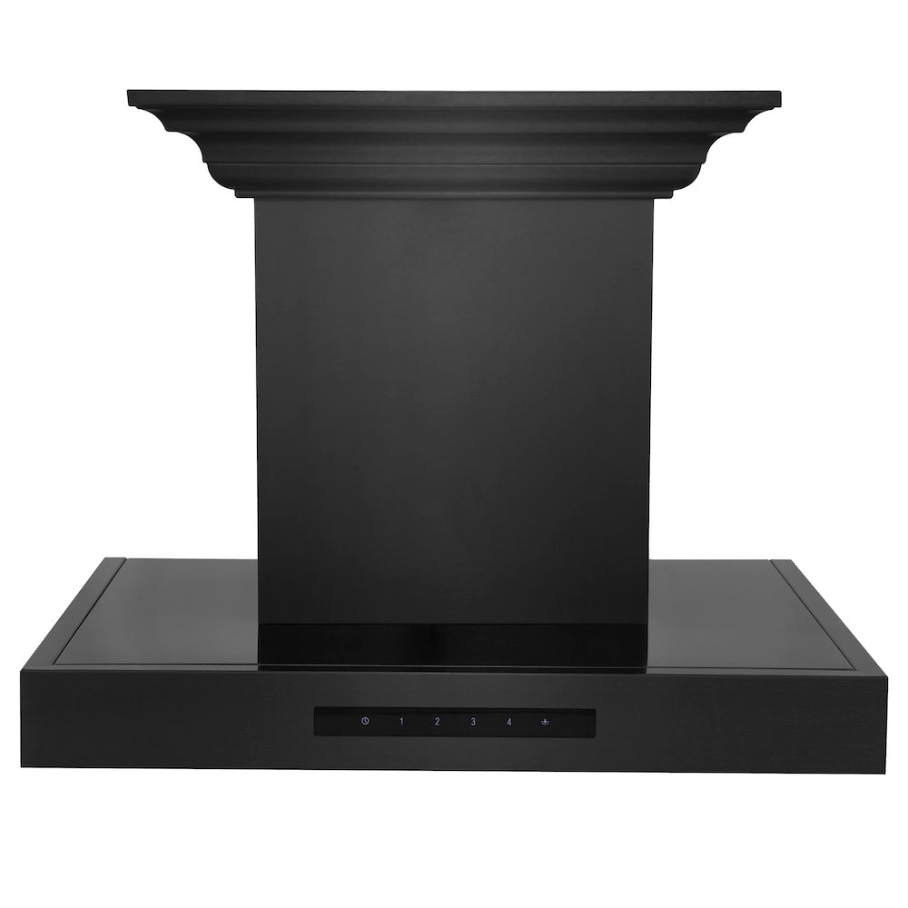 ZLINE CrownSound 24-inch range hood in black stainless steel BSKENCRN-BT-24, front view