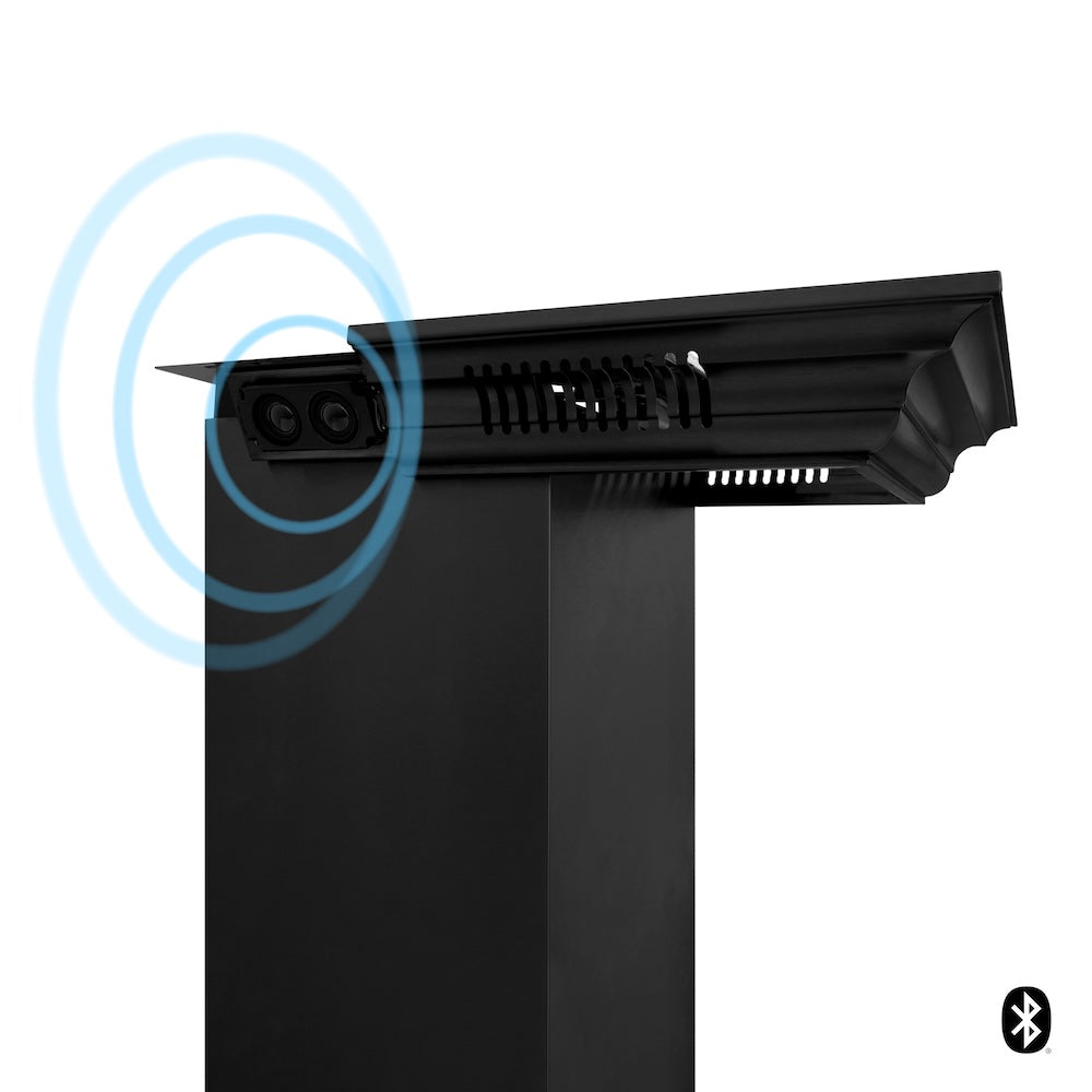 ZLINE CrownSound 24-inch range hood in black stainless steel BSKENCRN-BT-24, detail
