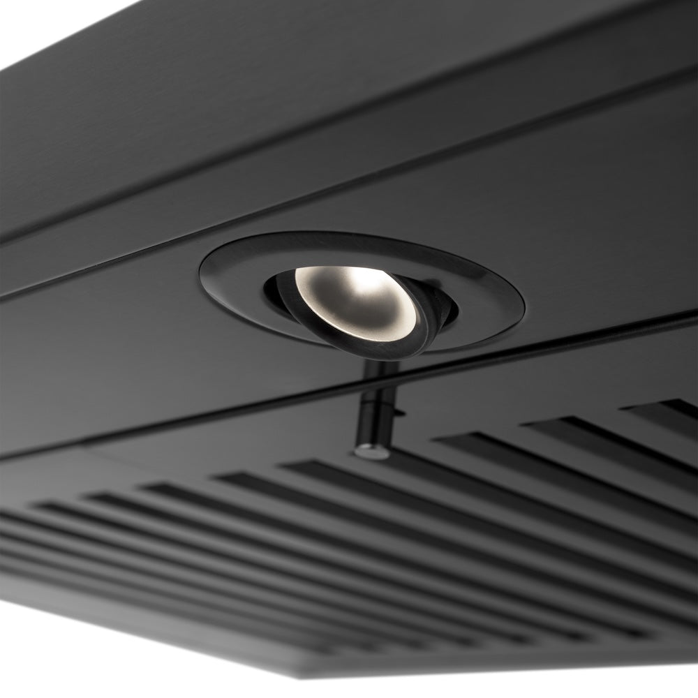 ZLINE Convertible Vent 48-inch range hood in black stainless steel BSKBNCRN-48, detail
