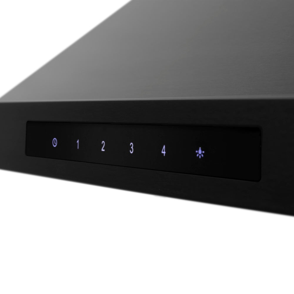 ZLINE Convertible Vent 36-inch range hood in black stainless steel BSKBNCRN-36, detail
