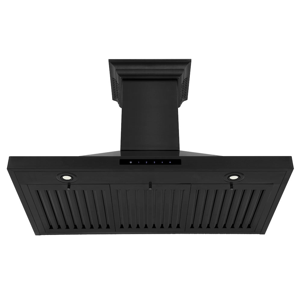 ZLINE CrownSound 36-inch range hood in black stainless steel BSKBNCRN-BT-36, front view
