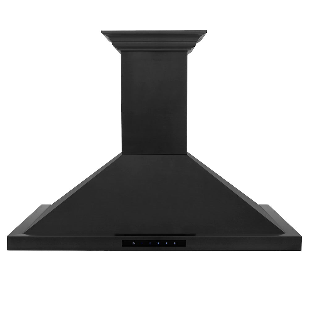 ZLINE CrownSound 36-inch range hood in black stainless steel BSKBNCRN-BT-36, front view