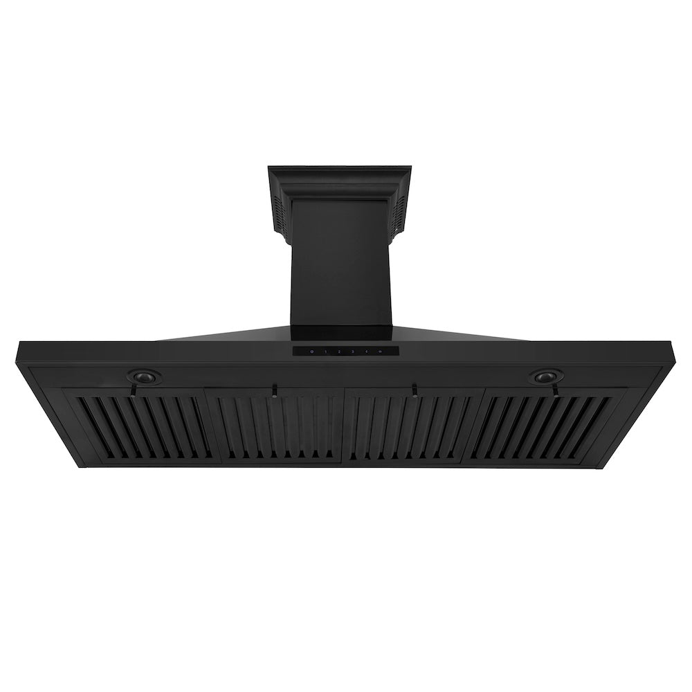 ZLINE CrownSound 48-inch range hood in black stainless steel BSKBNCRN-BT-48, front view