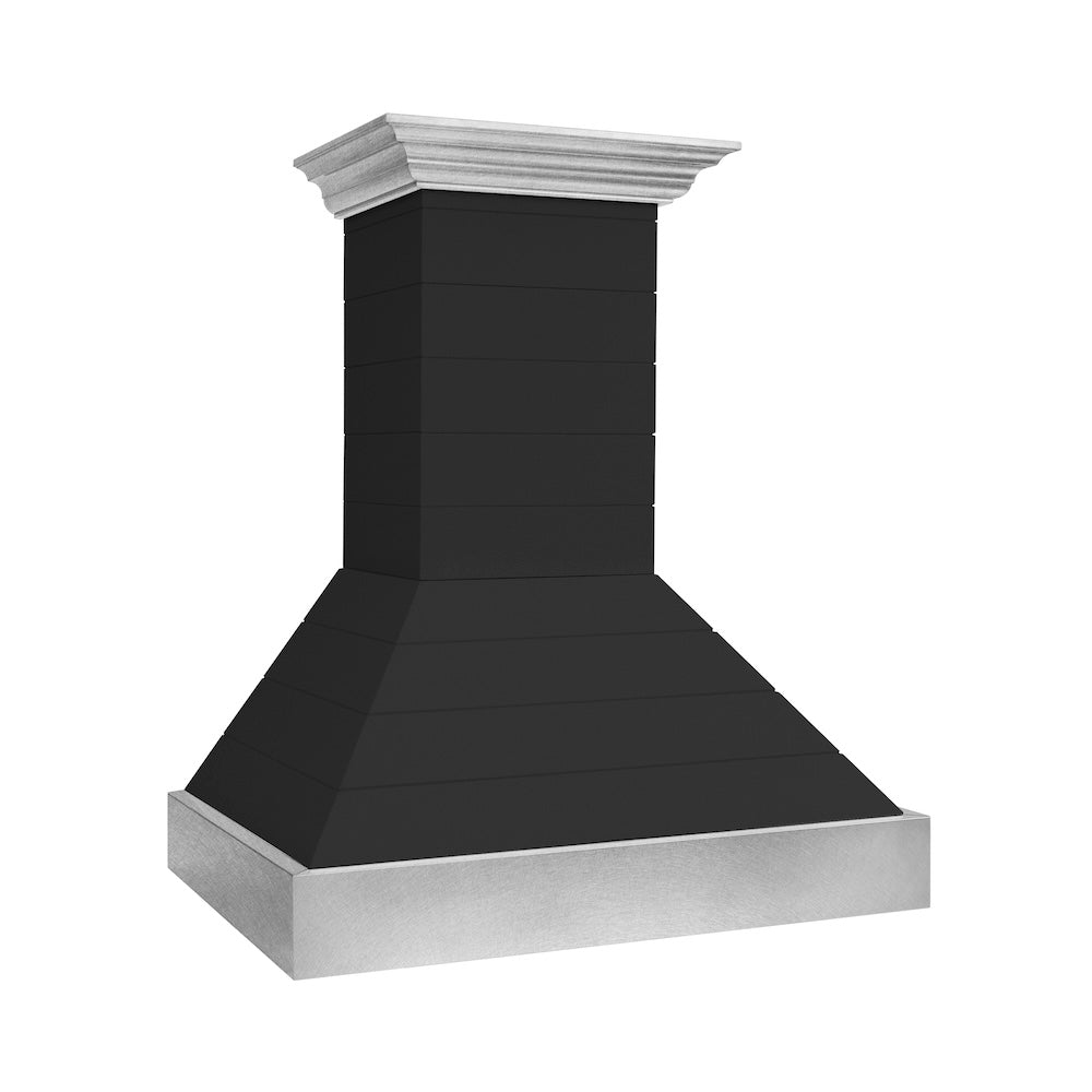 ZLINE Wooden 36-inch range hood in rustic shiplap black 365CC-36, view 3
