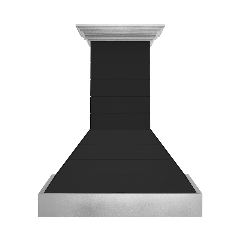 ZLINE Wooden 36-inch range hood in rustic shiplap black 365CC-36
