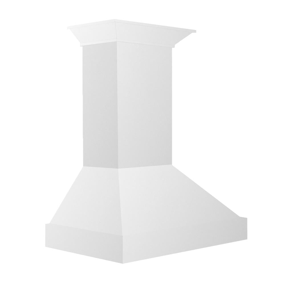 ZLINE Wooden 30-inch range hood in smooth bright white KBWW-30