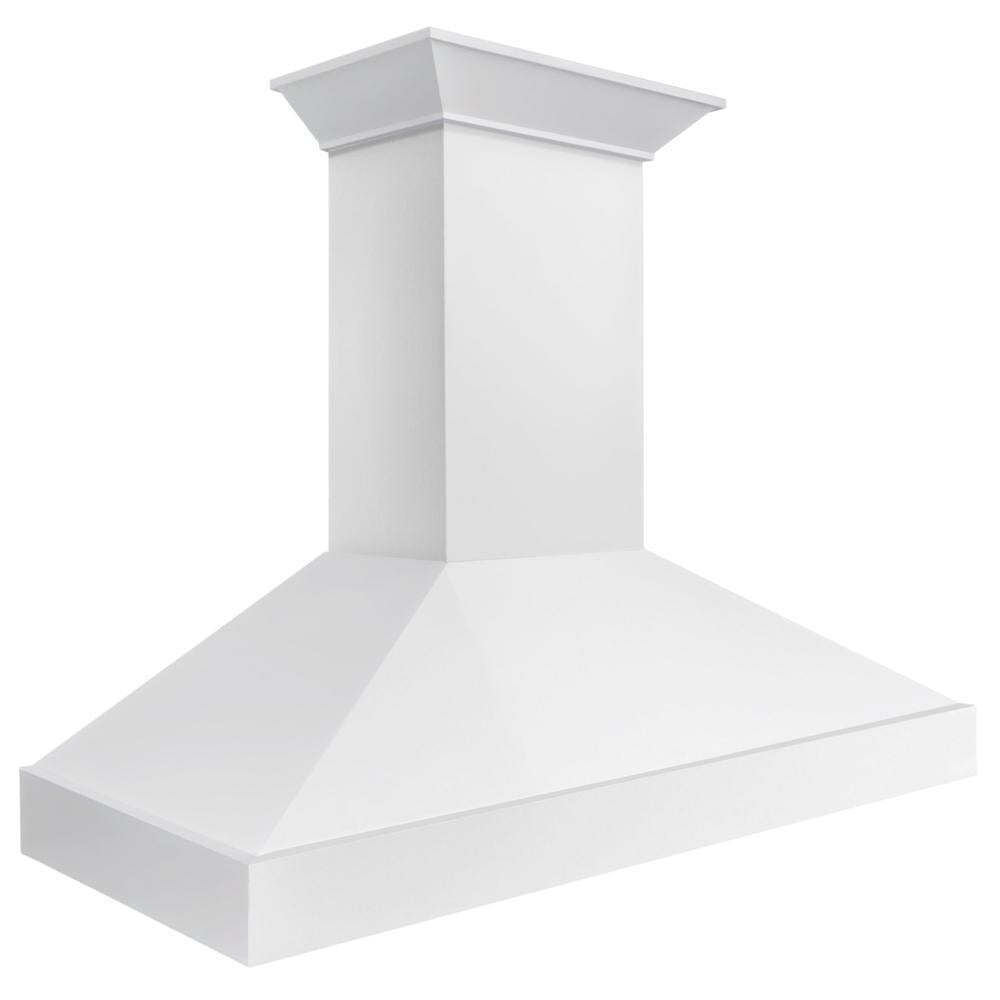 ZLINE Wooden 48-inch range hood in smooth bright white KBWW-48, from above
