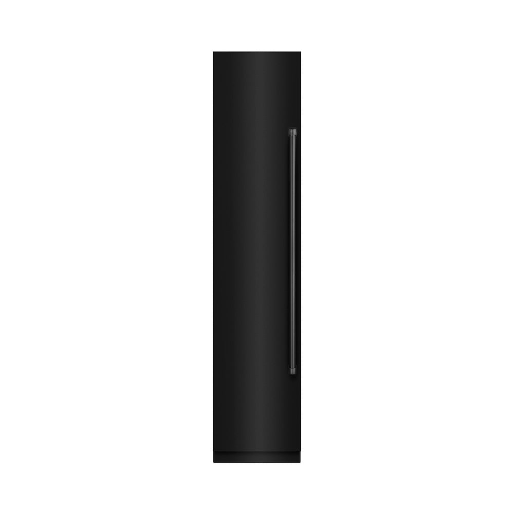 ZLINE 18-inch freezer in black stainless steel with graphite gray interior RCFVL-BS-18, front view