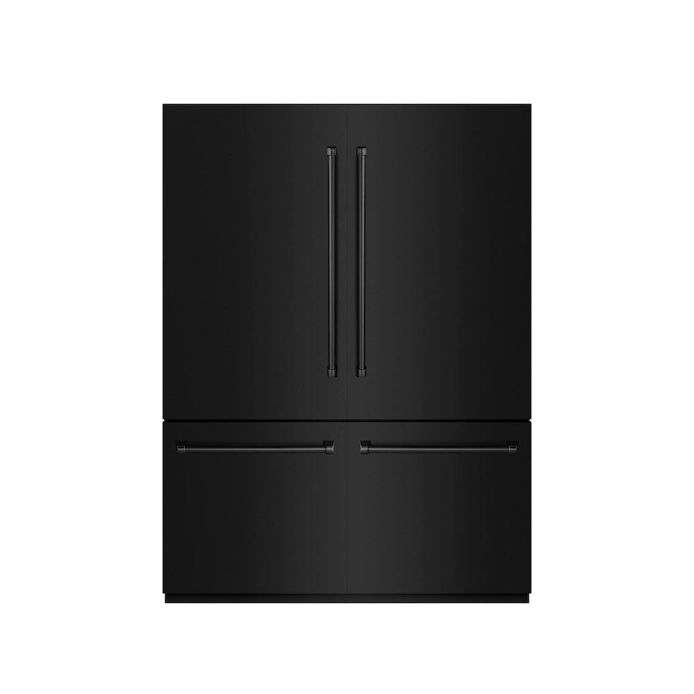 ZLINE 60-inch refrigerator in black stainless steel with graphite gray interior GRBIV-BS-60, front view