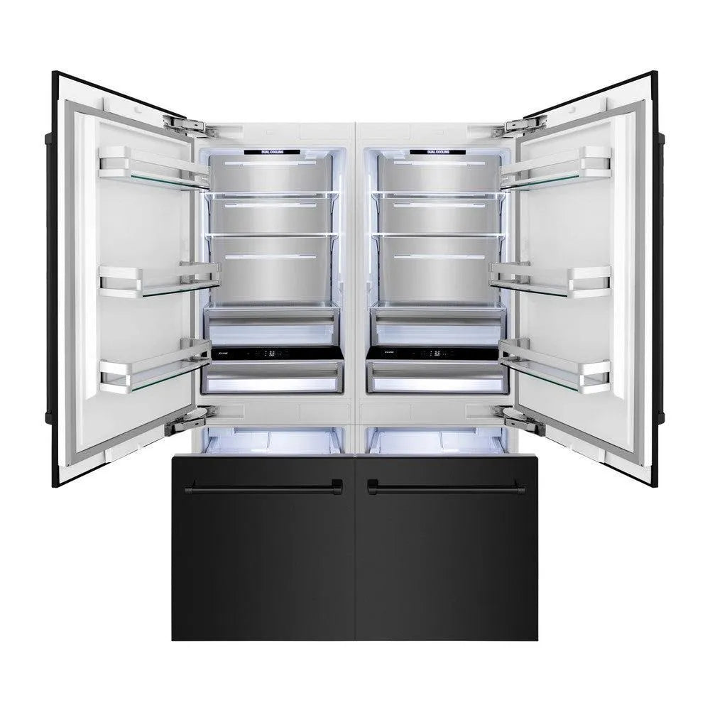 ZLINE 60-inch refrigerator in black stainless steel with bright white interior RBIV-BS-60, front view