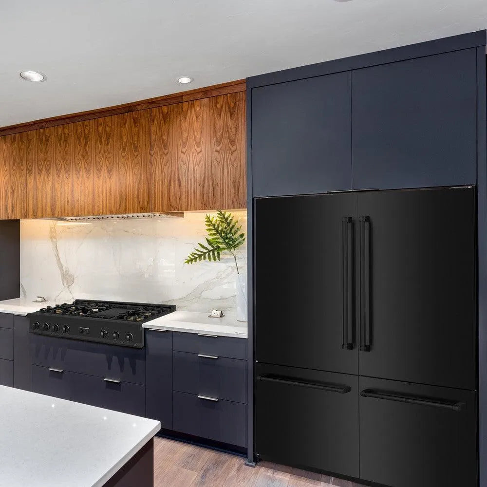 ZLINE 60-inch refrigerator in black stainless steel with bright white interior RBIV-BS-60, view 2