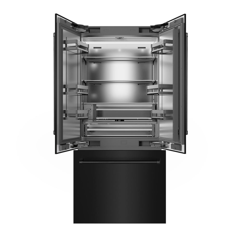 ZLINE 36-inch refrigerator in black stainless steel with stainless steel interior SRBIV-BS-36