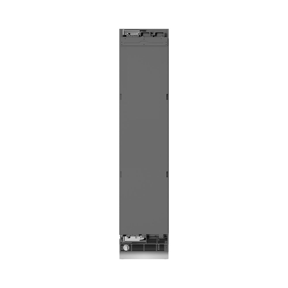ZLINE Autograph Edition 18-inch freezer, panel ready with graphite gray interior and polished gold accents RBCFVLZ-18-G, front view