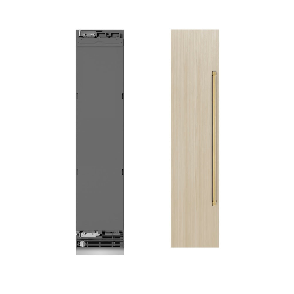 ZLINE Autograph Edition 18-inch freezer, panel ready with graphite gray interior and polished gold accents RBCFVLZ-18-G, view 5