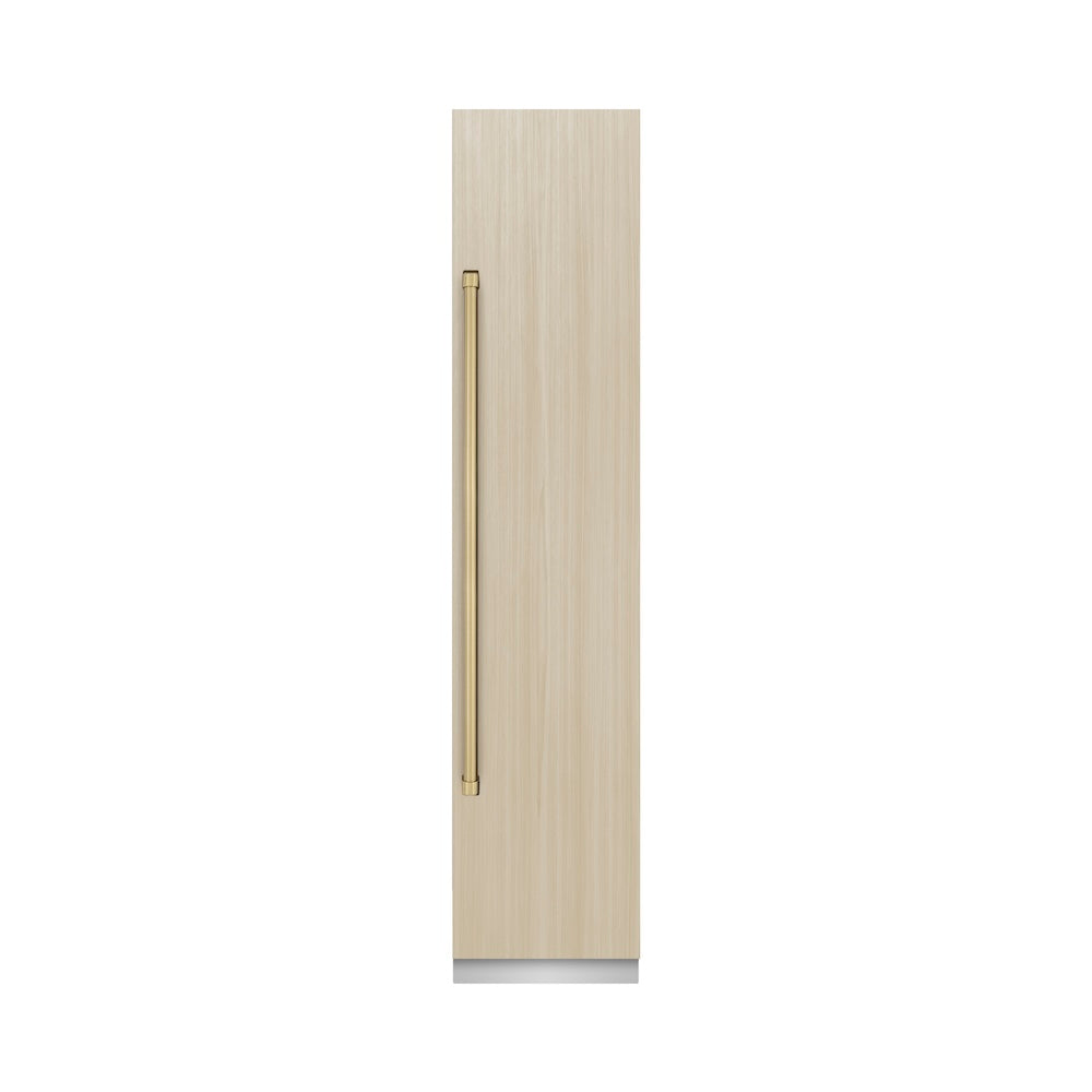 ZLINE Autograph Edition 18-inch freezer, panel ready with graphite gray interior and champagne bronze accents RBCFVRZ-18-CB, front view