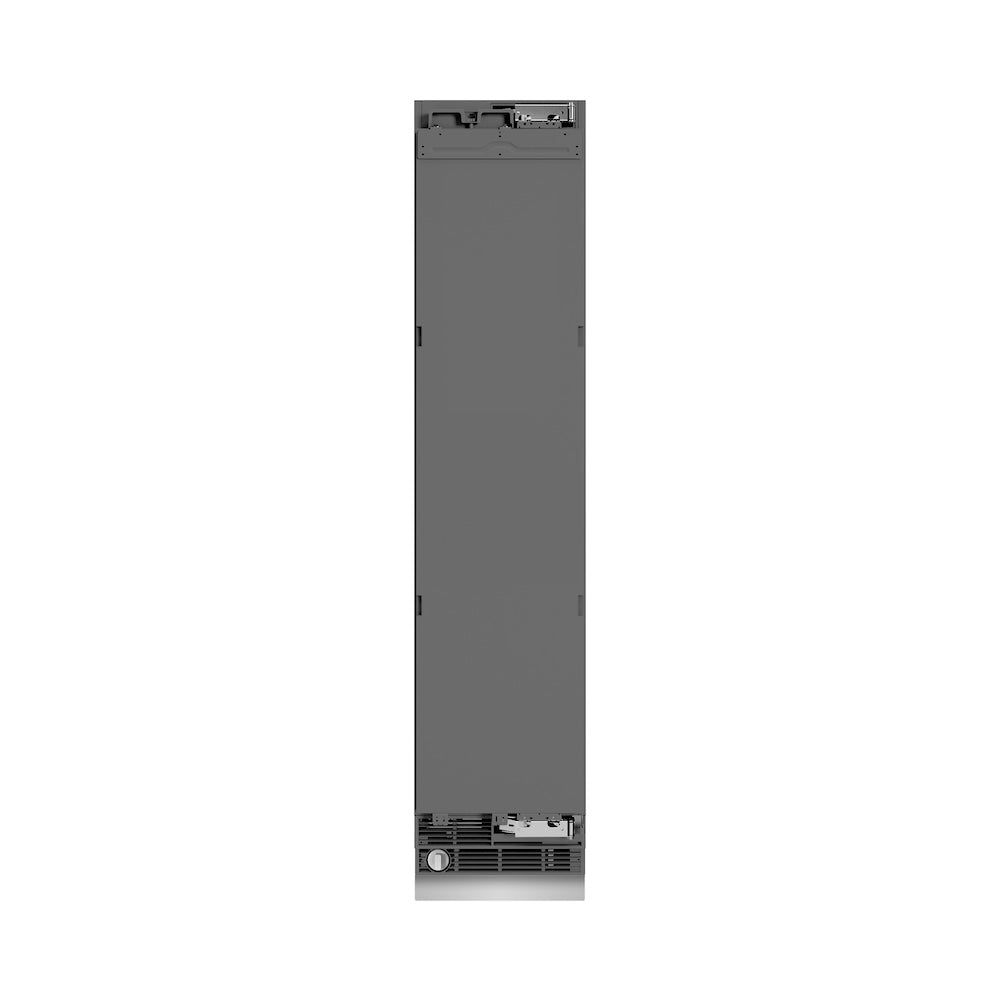 ZLINE Autograph Edition 18-inch freezer, panel ready with graphite gray interior and matte black accents RBCFVRZ-18-MB, front view