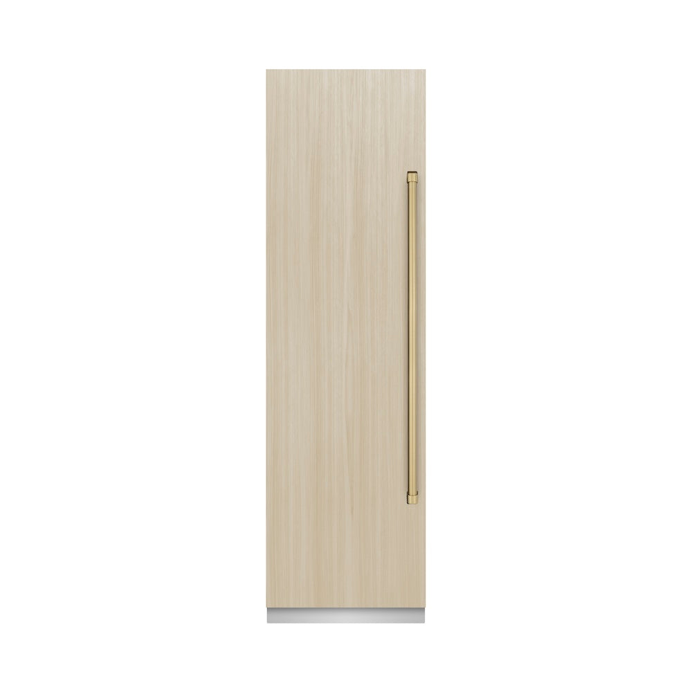 ZLINE Autograph Edition 24-inch freezer, panel ready with graphite gray interior and champagne bronze accents RBCFVZ-24-CB, front view