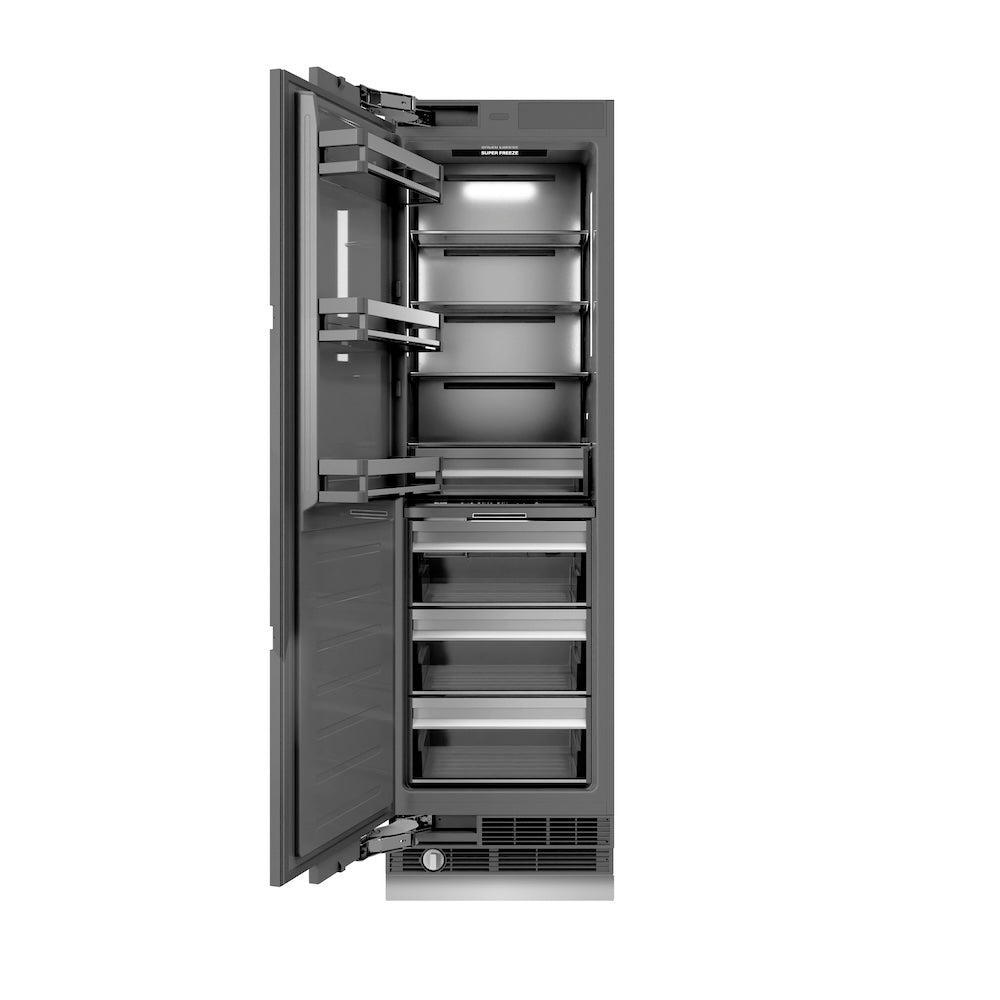 ZLINE Autograph Edition 24-inch freezer, panel ready with graphite gray interior and champagne bronze accents RBCFVZ-24-CB
