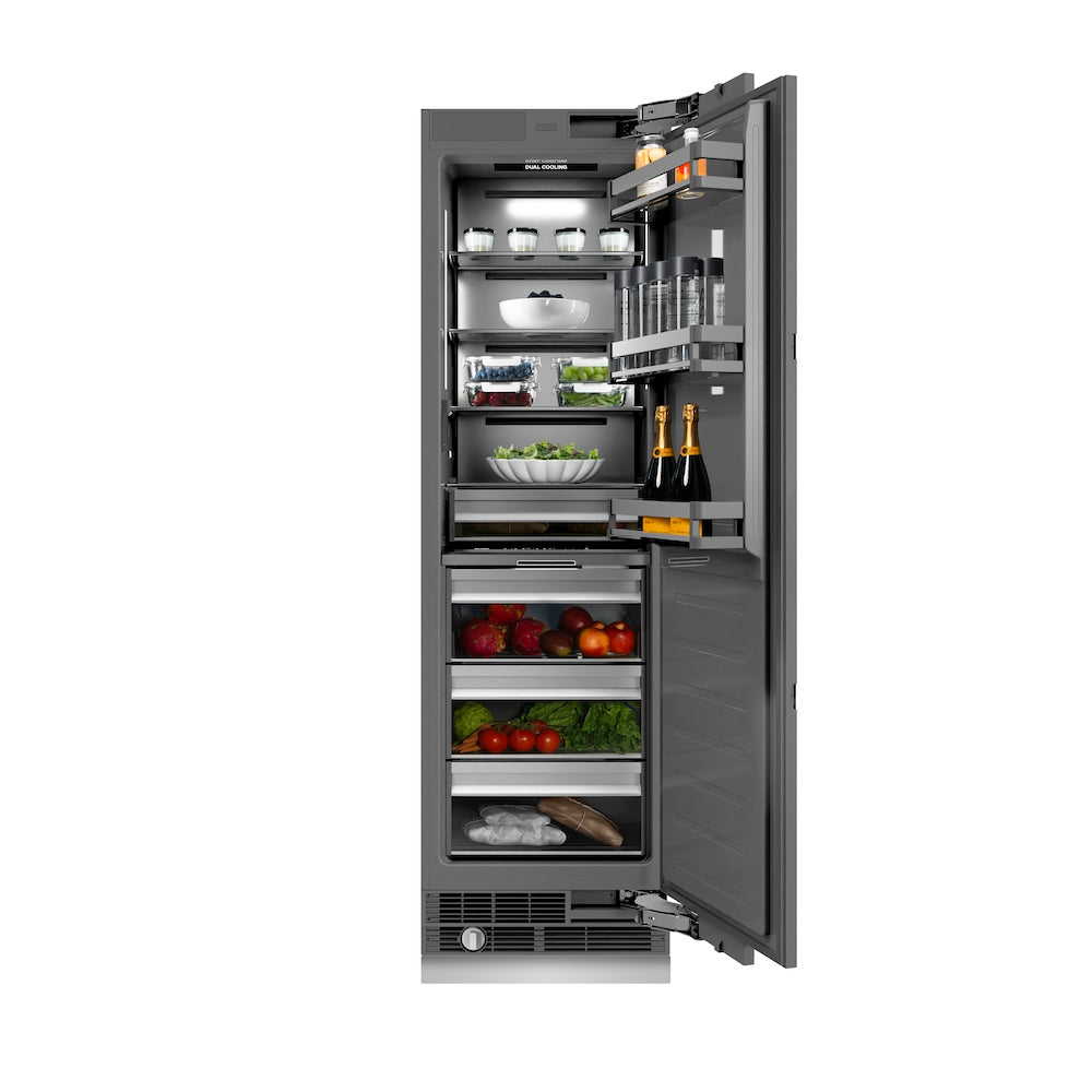 ZLINE 24-inch refrigerator, panel ready with graphite gray interior RBCRV-24, front view