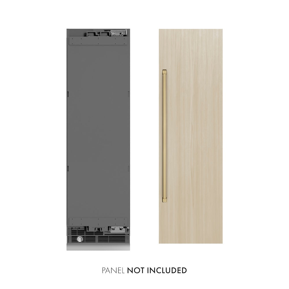 ZLINE Autograph Edition 24-inch refrigerator, panel ready with graphite gray interior and champagne bronze accents RBCRVZ-24-CB, view 2