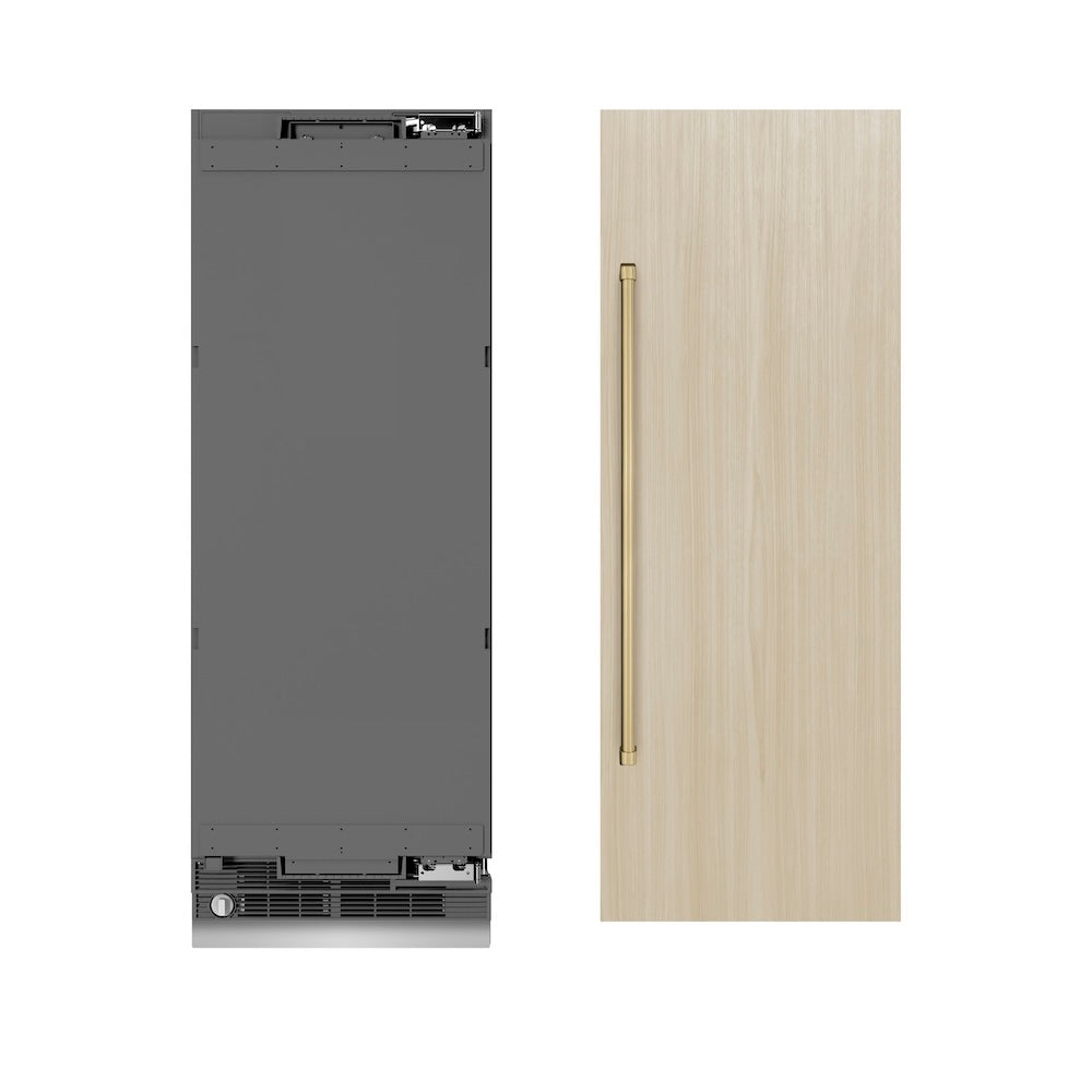 ZLINE Autograph Edition 30-inch refrigerator, panel ready with graphite gray interior and champagne bronze accents RBCRVZ-30-CB, view 5