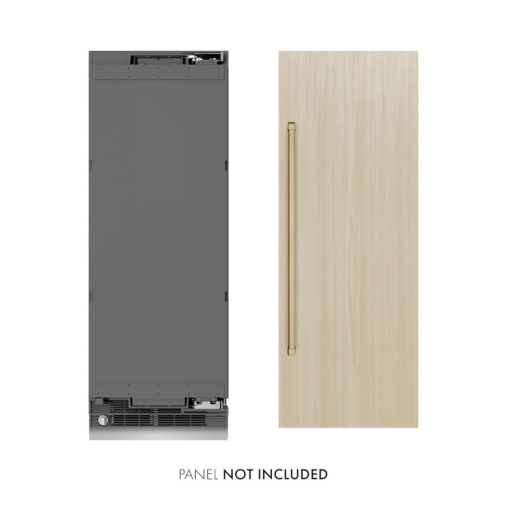 ZLINE Autograph Edition 30-inch refrigerator, panel ready with graphite gray interior and champagne bronze accents RBCRVZ-30-CB, view 2