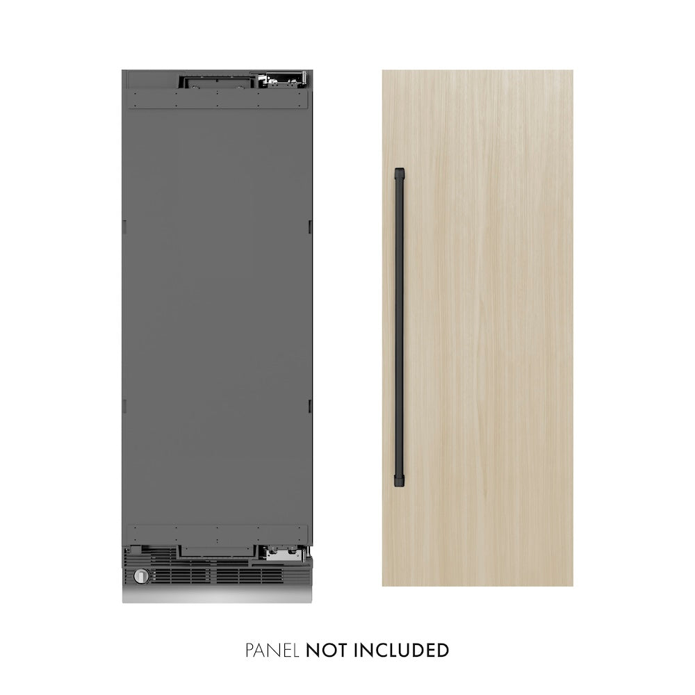 ZLINE Autograph Edition 30-inch refrigerator, panel ready with graphite gray interior and matte black accents RBCRVZ-30-MB, view 2