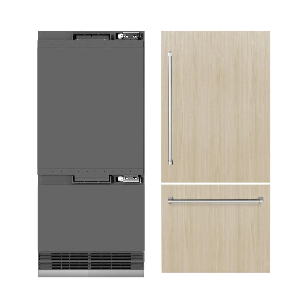 ZLINE 36-inch refrigerator, panel ready with graphite gray interior GRBIT-36, front view