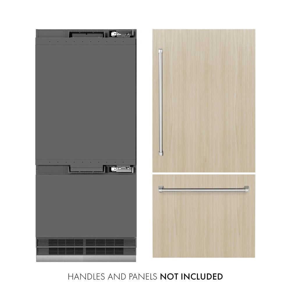 ZLINE 36-inch refrigerator, panel ready with graphite gray interior GRBIT-36, front view