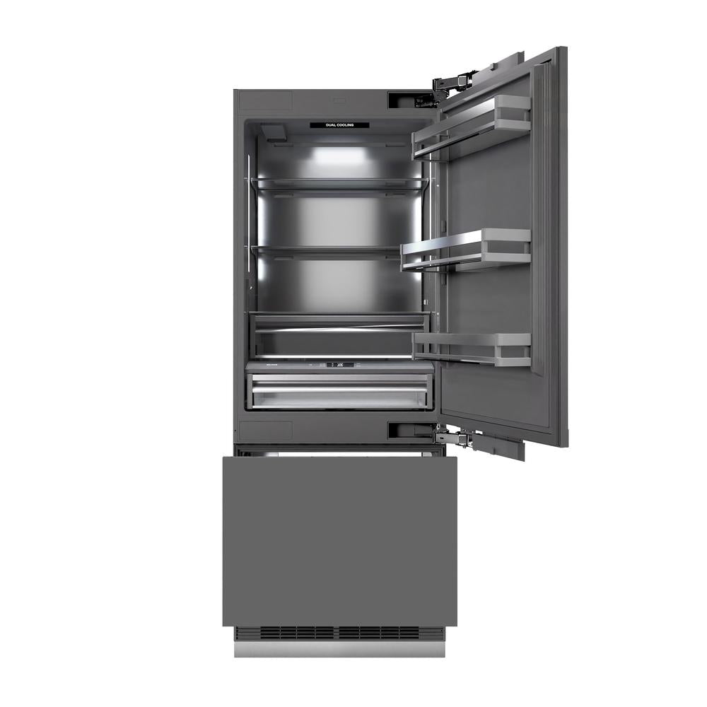 ZLINE 30-inch refrigerator, panel ready with graphite gray interior GRBIV-30, front view
