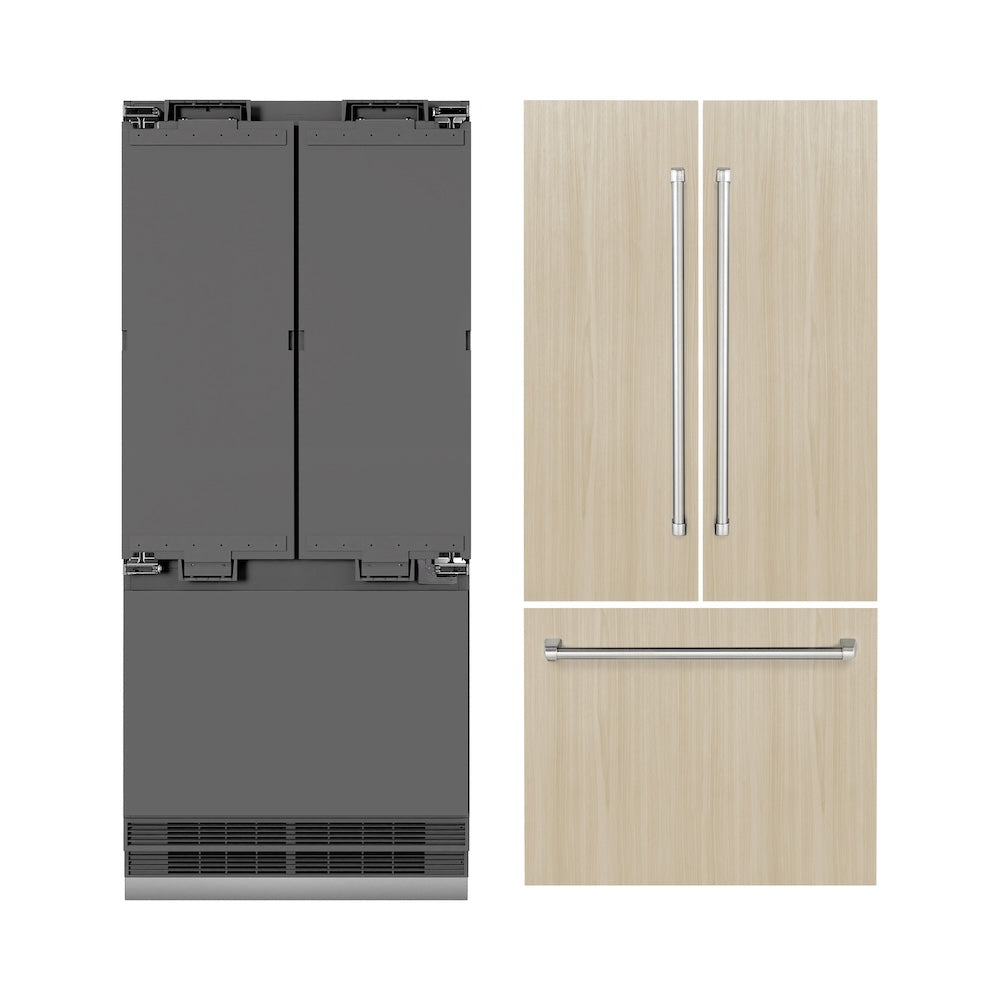 ZLINE 36-inch refrigerator, panel ready with graphite gray interior GRBIV-36, front view