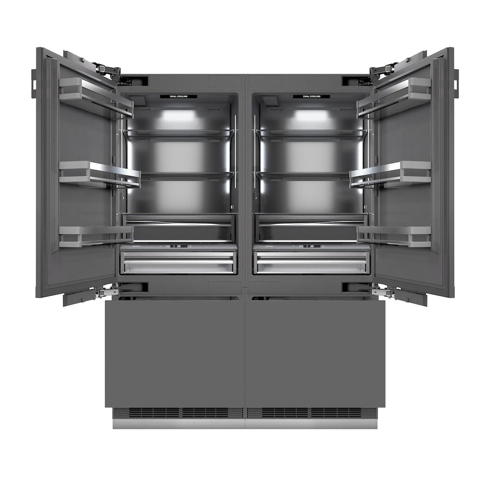 ZLINE 60-inch refrigerator, panel ready with graphite gray interior GRBIV-60