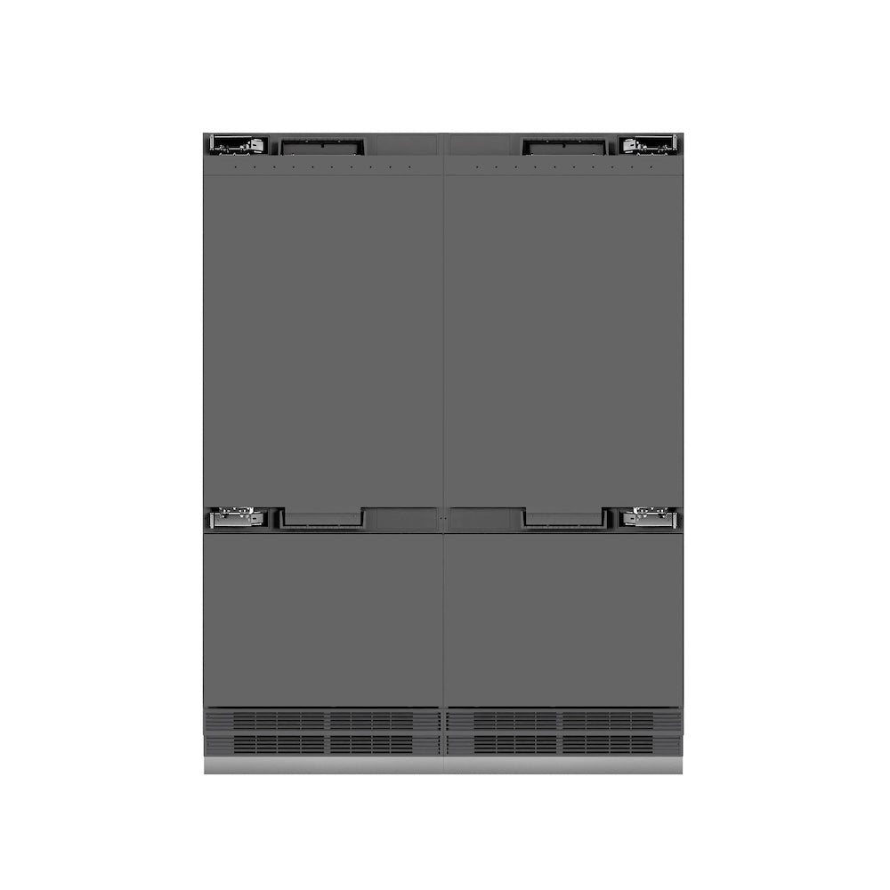 ZLINE Autograph Edition 60-inch refrigerator, panel ready with graphite gray interior and champagne bronze accents GRBIVZ-60-CB, front view