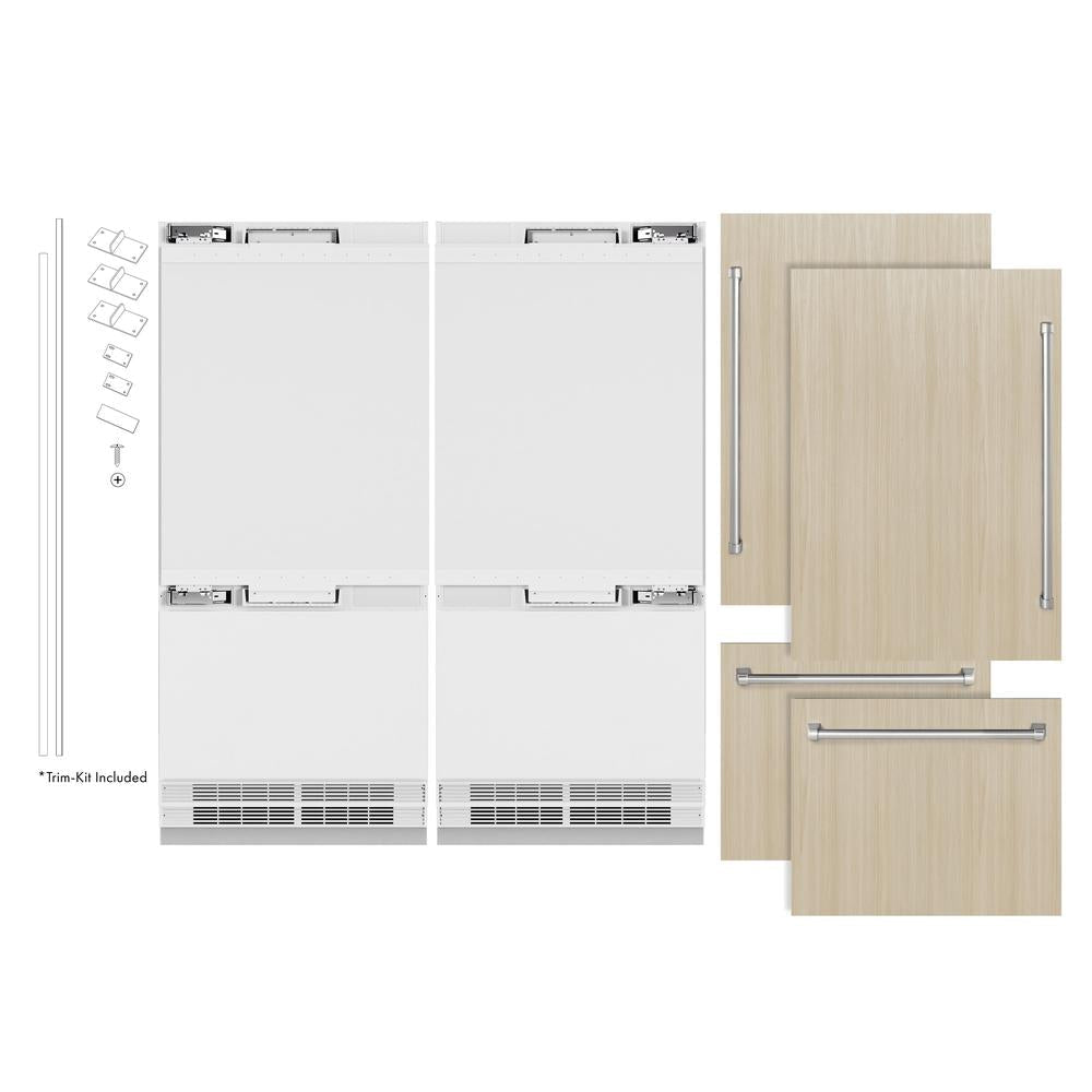 ZLINE 72-inch refrigerator, panel ready with bright white interior RBIT-72, front view