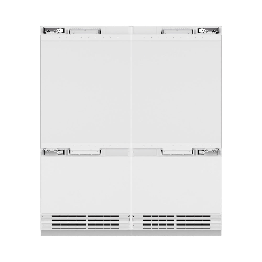 ZLINE Autograph Edition 72-inch refrigerator, panel ready with bright white interior and polished gold accents RBITZ-72-G, front view
