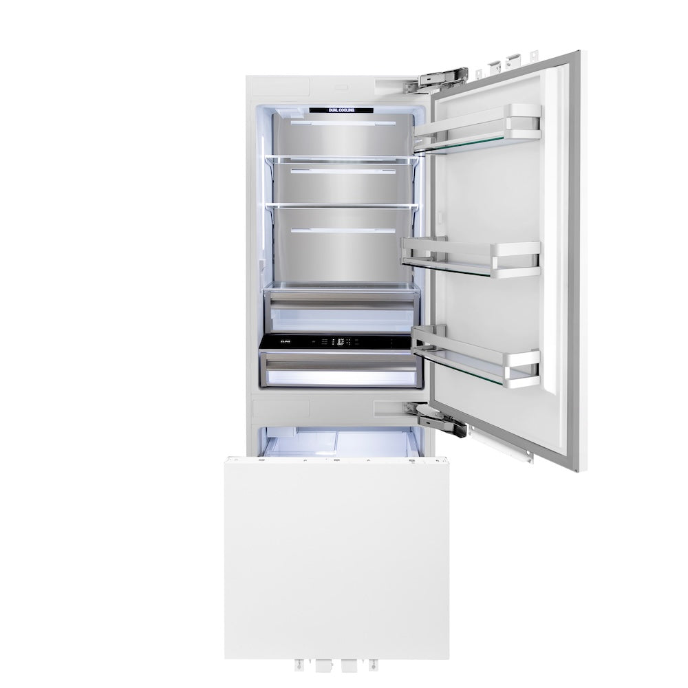 ZLINE 30-inch refrigerator, panel ready with bright white interior RBIV-30, front view
