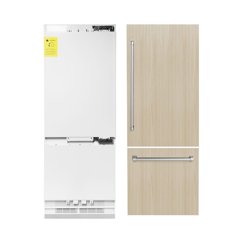 ZLINE 30-inch refrigerator, panel ready with bright white interior RBIV-30, front view