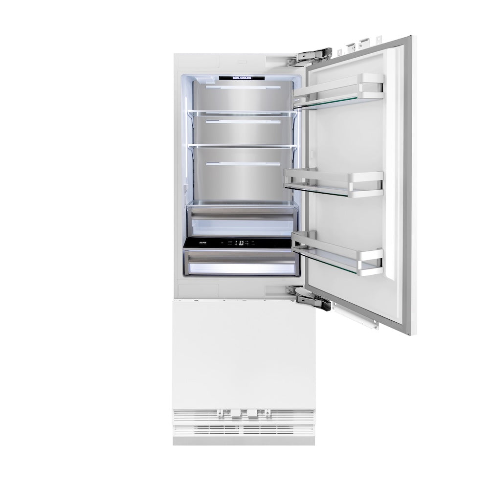 ZLINE 30-inch refrigerator, panel ready with bright white interior RBIV-30, front view