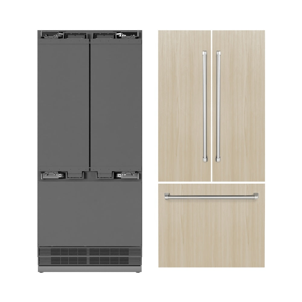 ZLINE 36-inch refrigerator, panel ready with stainless steel interior SRBIV-36, front view