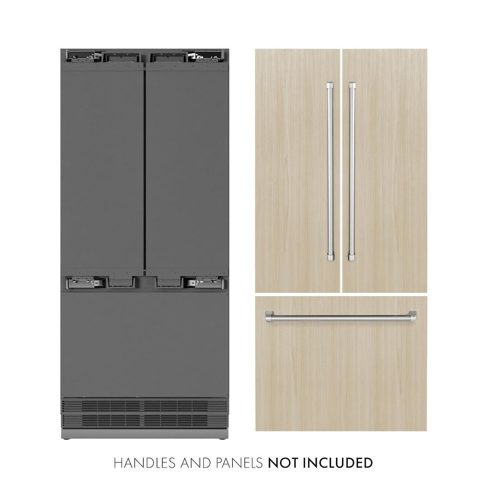 ZLINE 36-inch refrigerator, panel ready with stainless steel interior SRBIV-36, front view