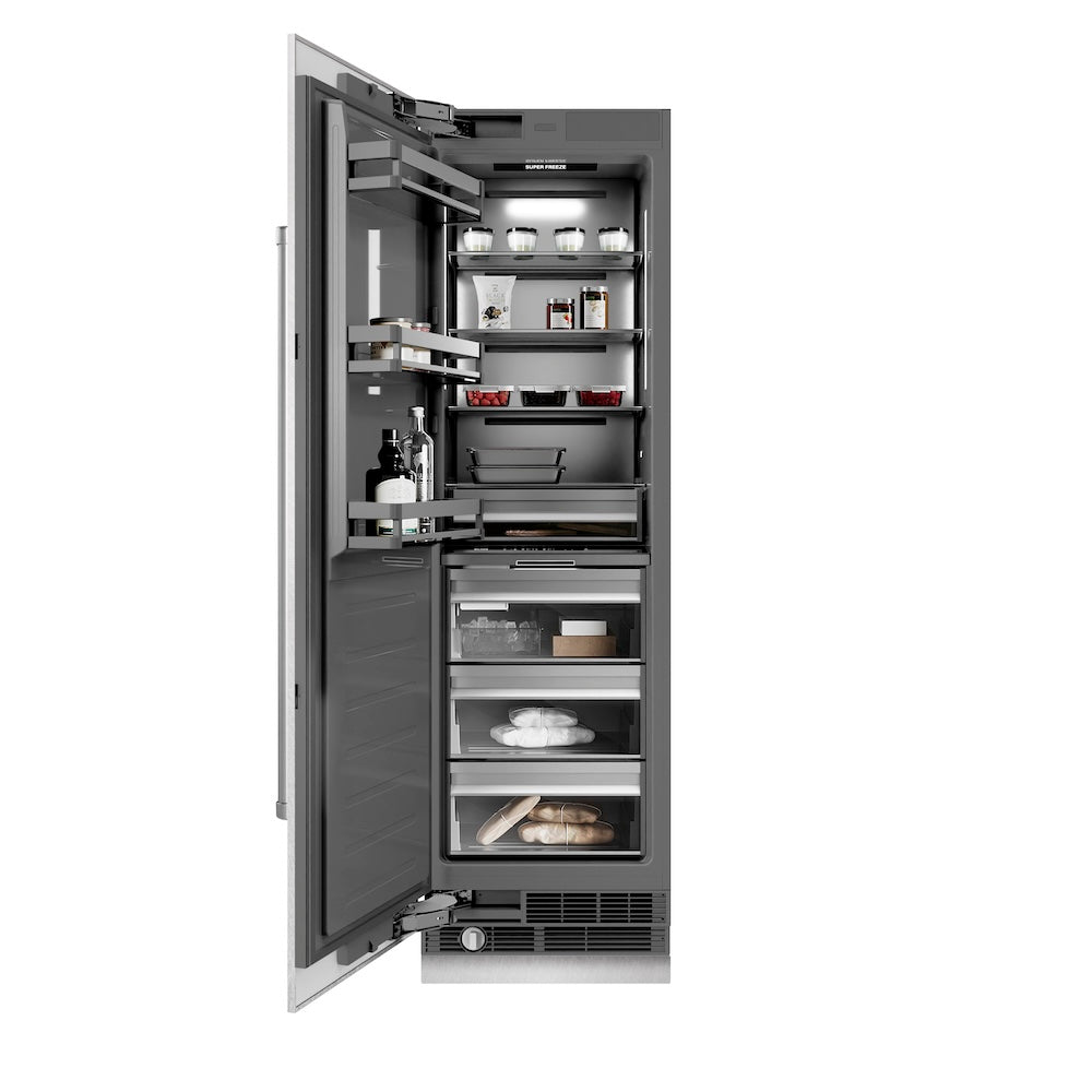 ZLINE 24-inch freezer in satin stainless steel with graphite gray interior RCFV-SN-24, front view