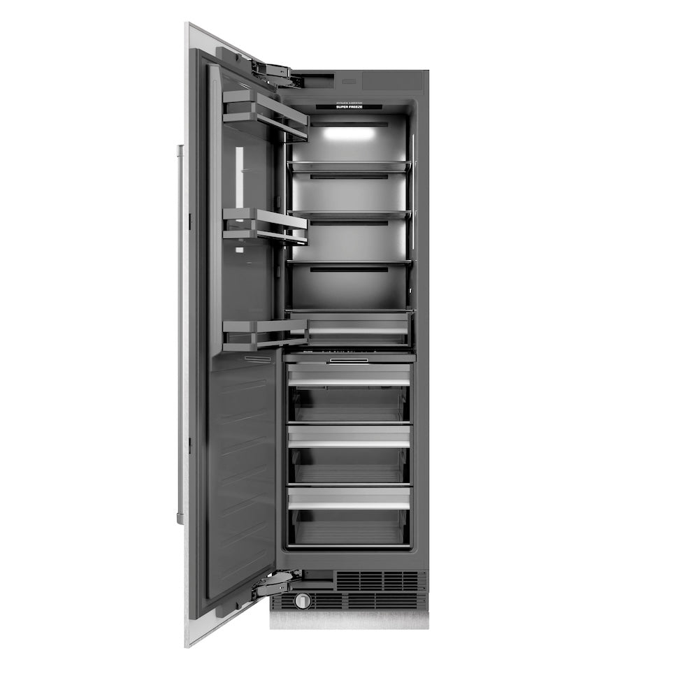 ZLINE 24-inch freezer in satin stainless steel with graphite gray interior RCFV-SN-24